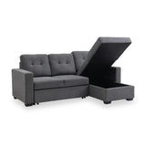 Winslet Button Back Chaise Sofabed Grey from Roseland Furniture