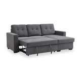 Winslet Button Back Chaise Sofabed Grey from Roseland Furniture