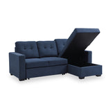 Winslet Button Back Chaise Sofabed Navy from Roseland Furniture