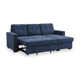 Winslet Button Back Chaise Sofabed Navy from Roseland Furniture