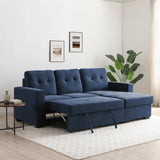 Winslet Button Back Chaise Sofabed Navy from Roseland Furniture