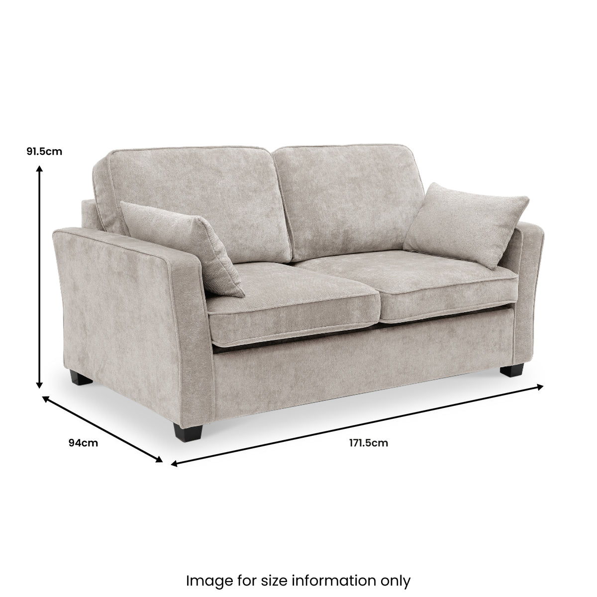 Westcott 2 Seater Sofa Bed With Foam Mattress dimensions
