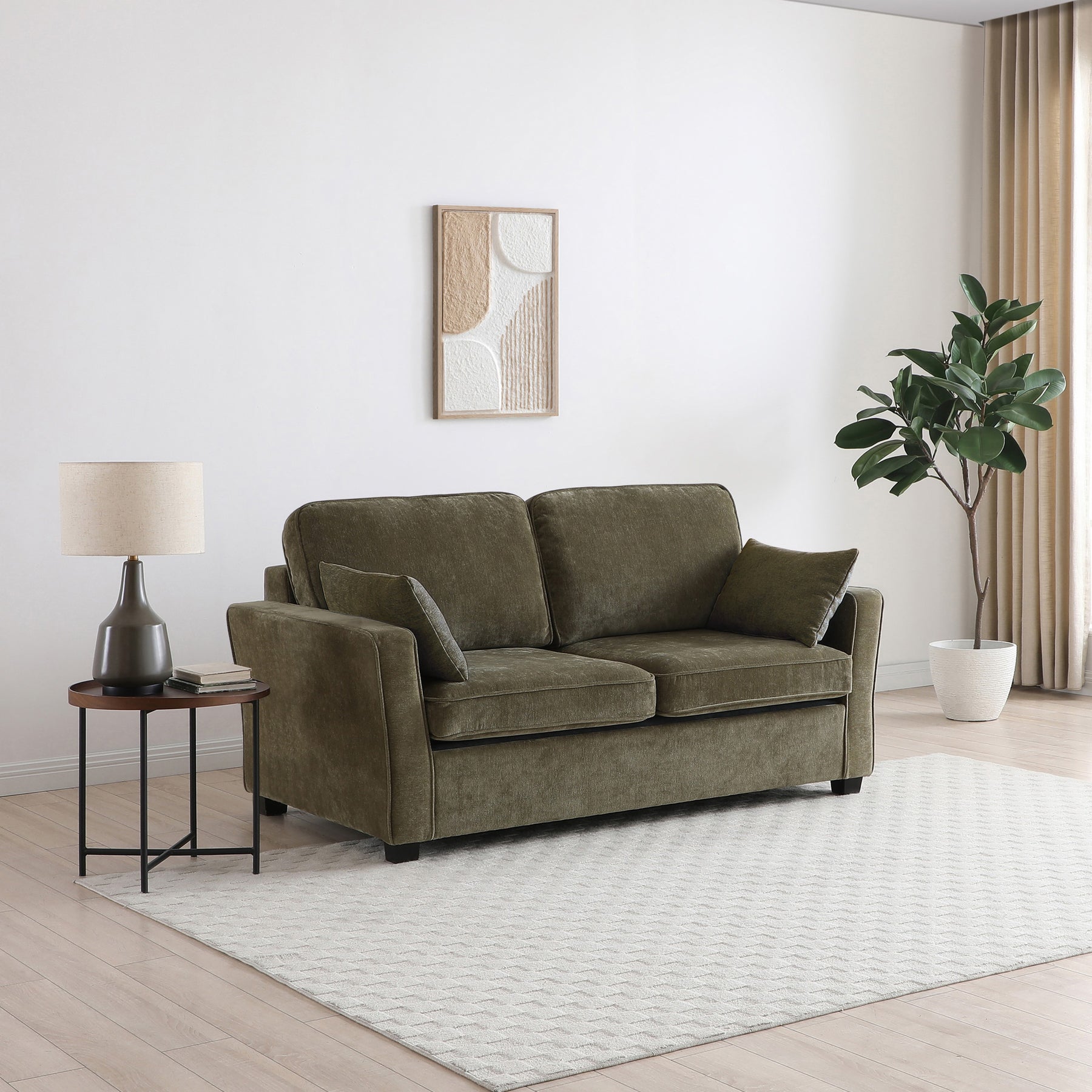 Westcott Olive 2 Seater Sofa Bed With Foam Mattress from Roseland Furniture