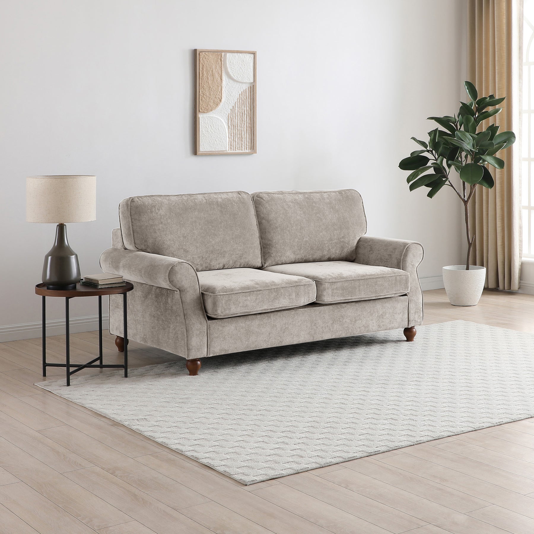 Blythe Natural 2 Seater Sofa Bed With Foam Mattress from Roseland Furniture