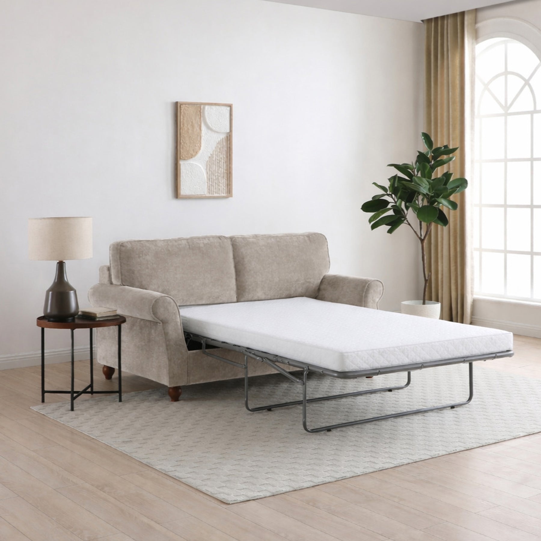 Blythe 2 Seater Sofa Bed W Pocket Mattress Natural from Roseland Furniture