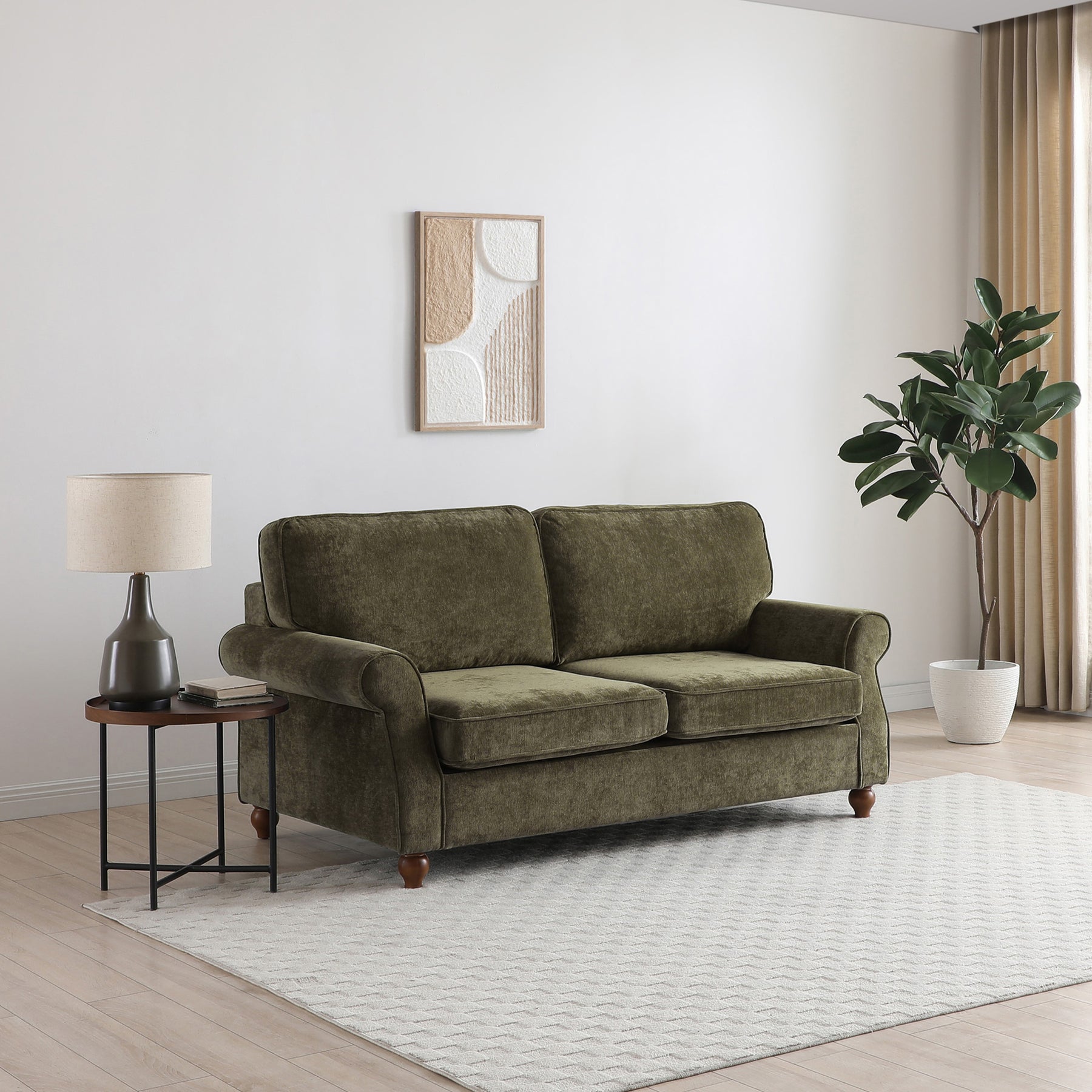 Blythe Olive 2 Seater Sofa Bed With Foam Mattress from Roseland Furniture