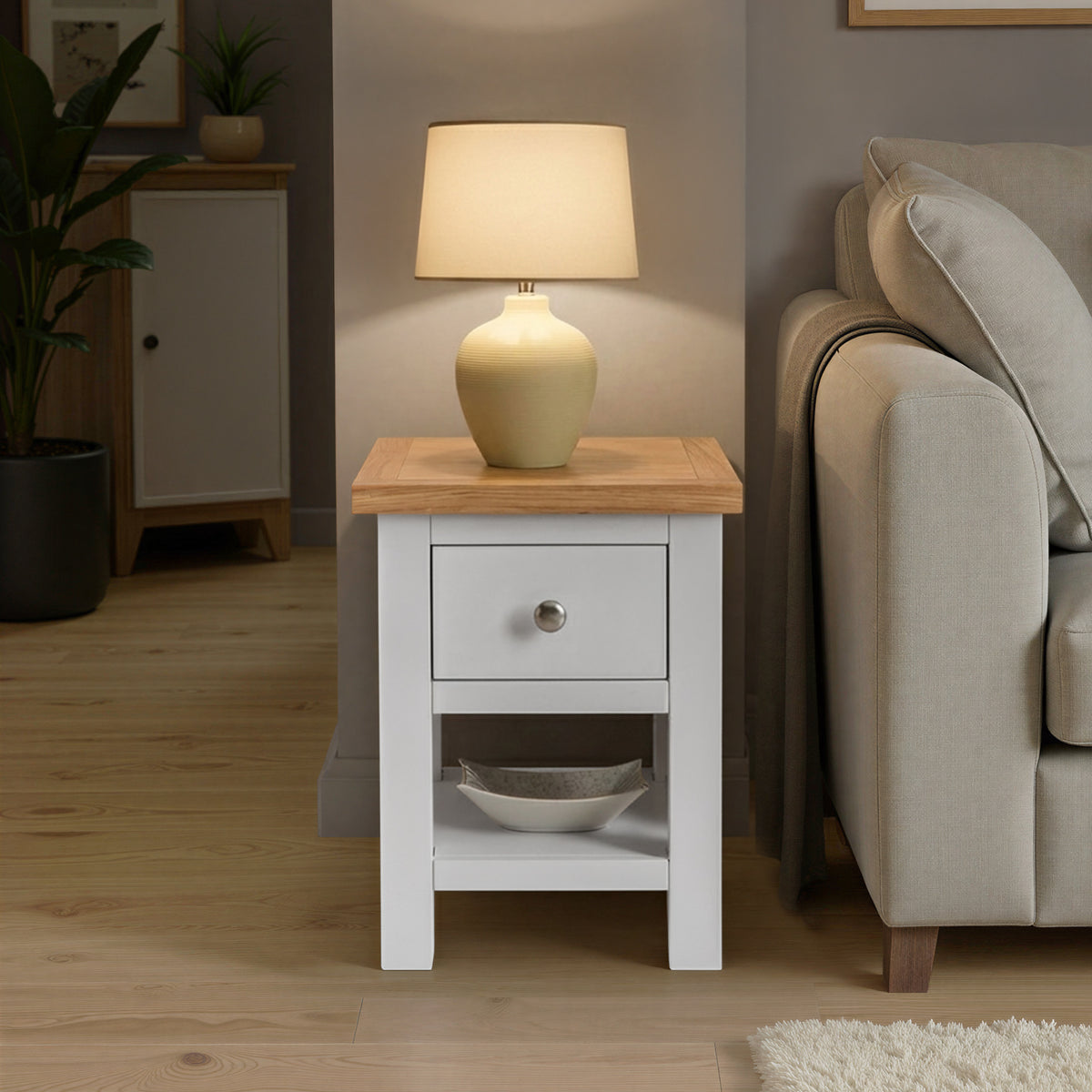 Farrow Grey Side Lamp Table from Roseland Furniture
