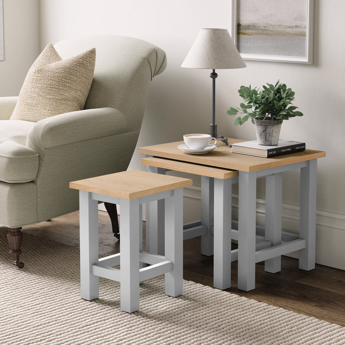 Farrow Grey Nest of 3 Tables from Roseland Furniture