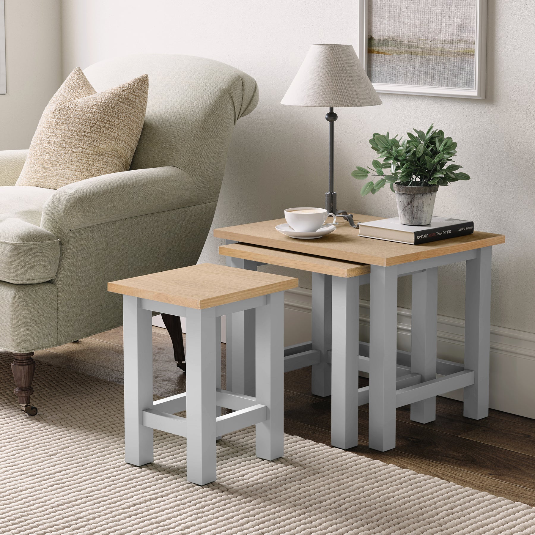 Farrow Grey Nest of 3 Tables from Roseland Furniture