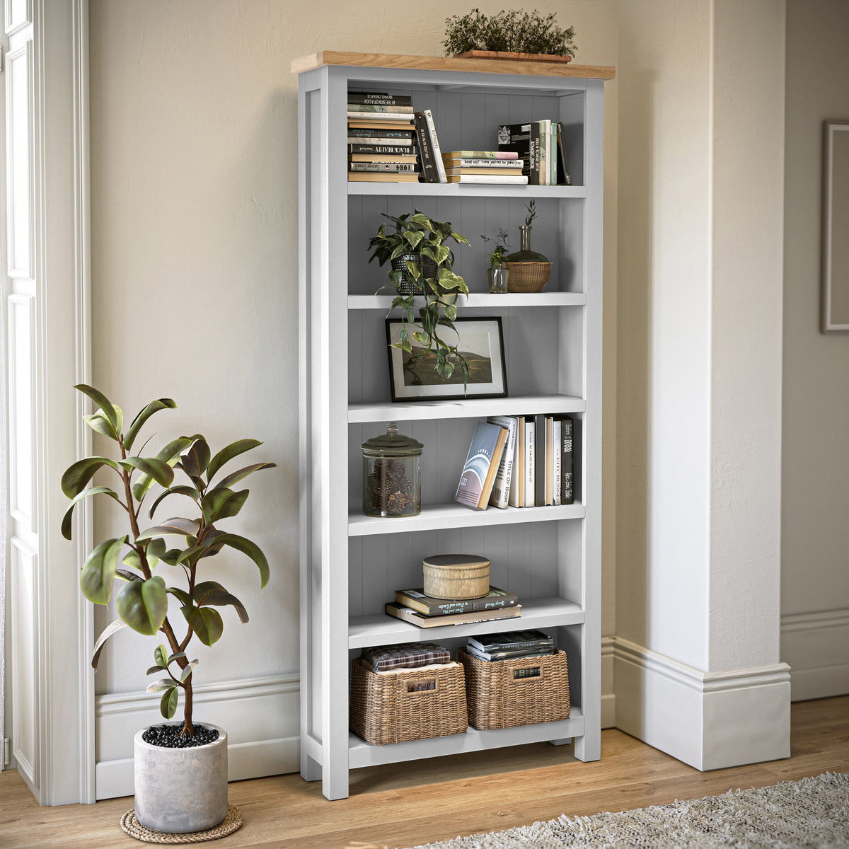 Farrow Grey Large Bookcase for living room