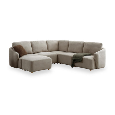 Fairfax Boucle Large Corner Modular Sofa with Footstool