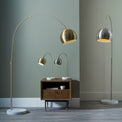 Feliciani Brushed Brass Metal and White Marble Floor Lamp for living room