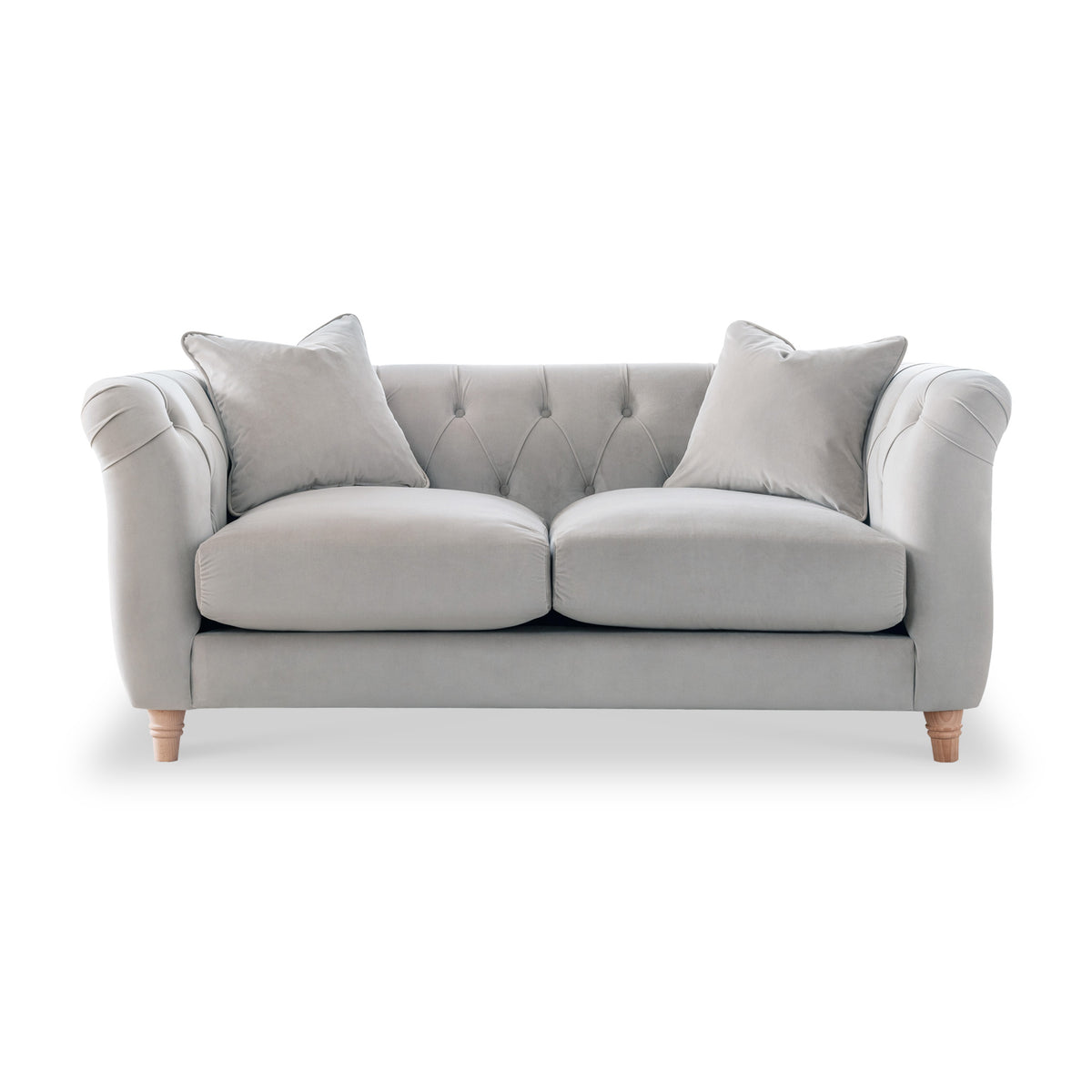Clarence Putty Velvet Chesterfield 2 Seater Sofa from Roseland Furniture