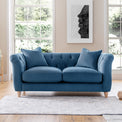 Clarence Sky Blue Velvet Chesterfield 2 Seater couch for living room