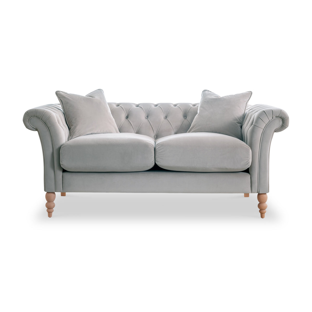 Balmoral Chalk Velvet Chesterfield 2 Seater Sofa from Roseland Furniture