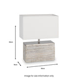 Hampton White Wash Wood Table Lamp from Roseland Furniture