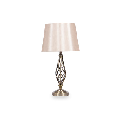 Jenna Antique Brass Metal Twist Detail Table Lamp