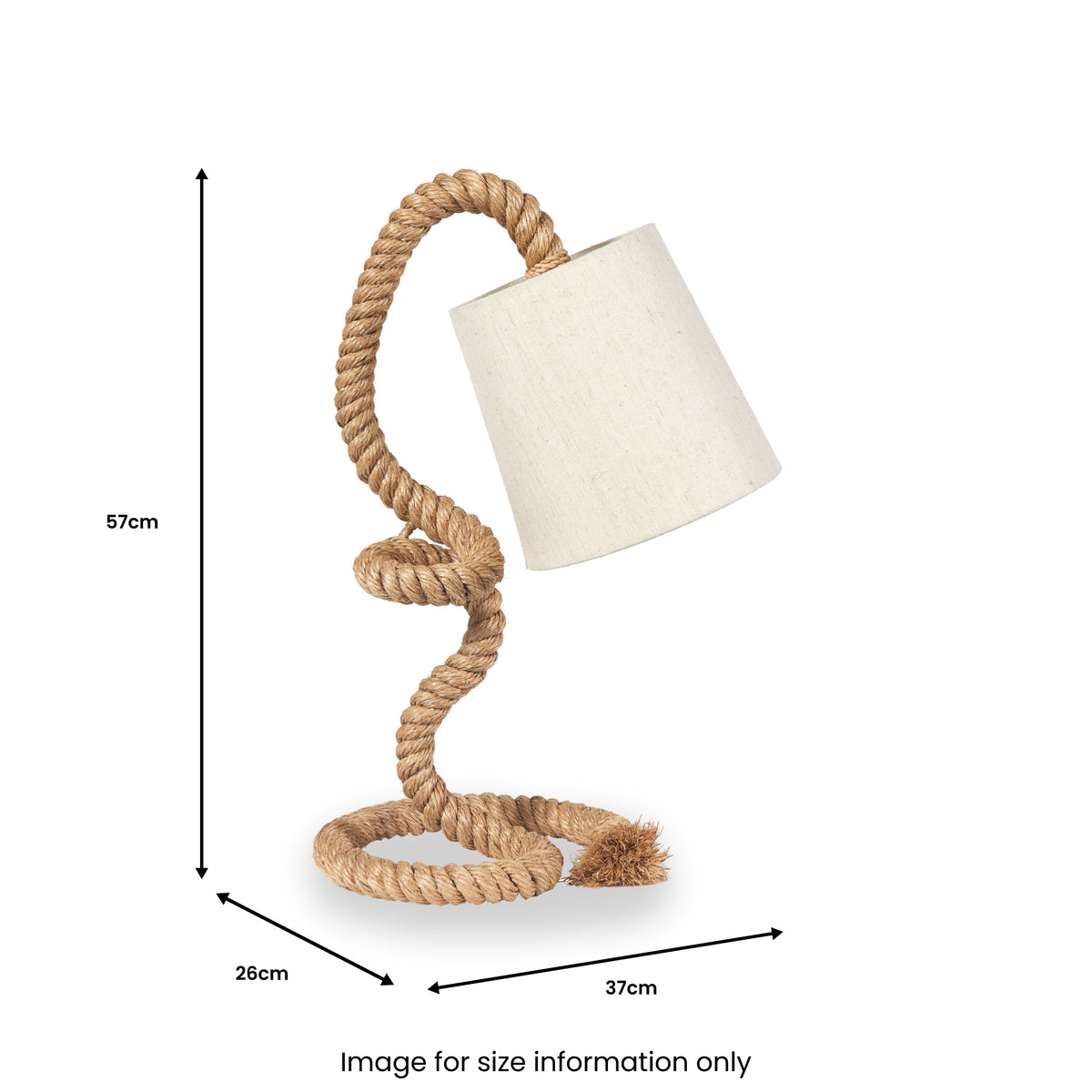 Martindale Rope and Jute Task Table Lamp from Roseland Furniture