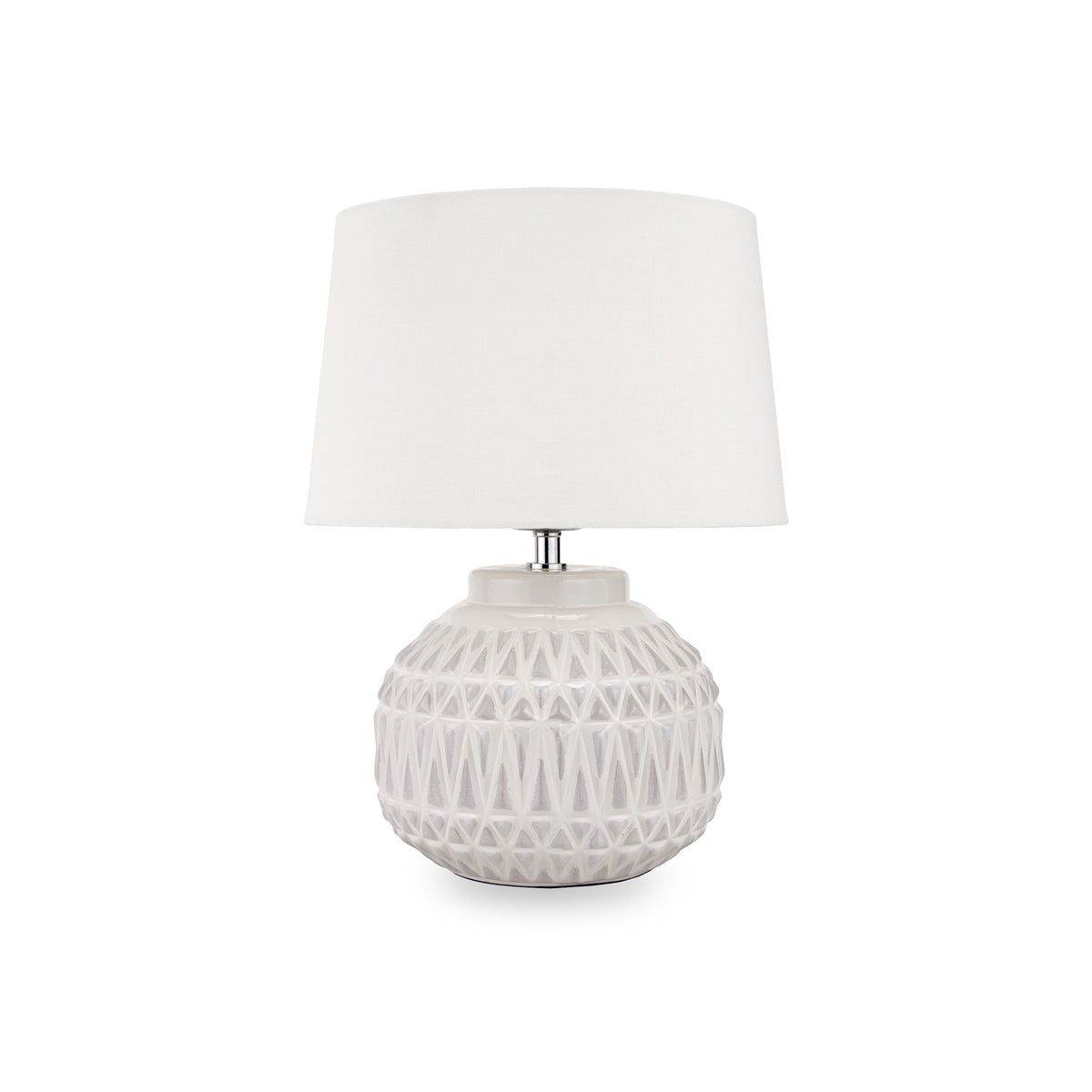 Anneli Warm White Aztec Texture Ceramic Table Lamp from Roseland Furniture