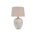 Greta Natural and Cream Textured Ceramic Table Lamp from Roseland Furniture