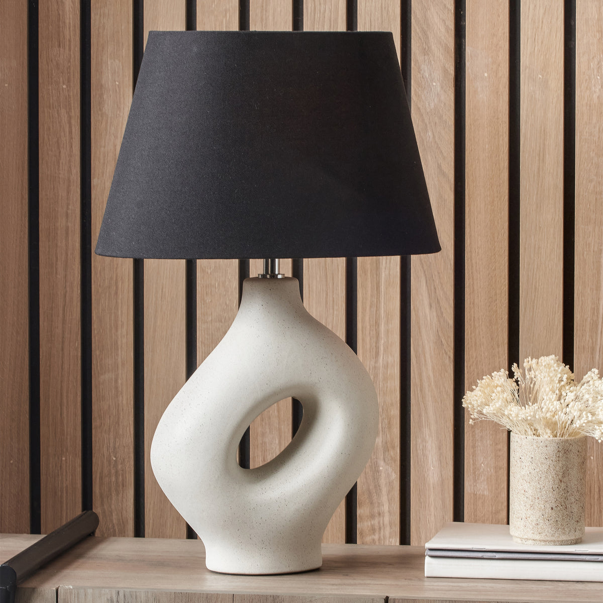 Ulla Monochrome Organic Ceramic Table Lamp for living room or bedroom