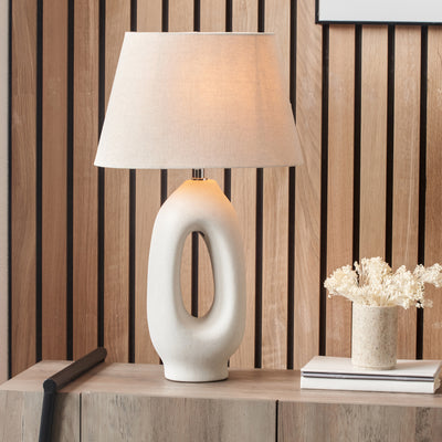 Laila Natural Organic Tall Ceramic Table Lamp