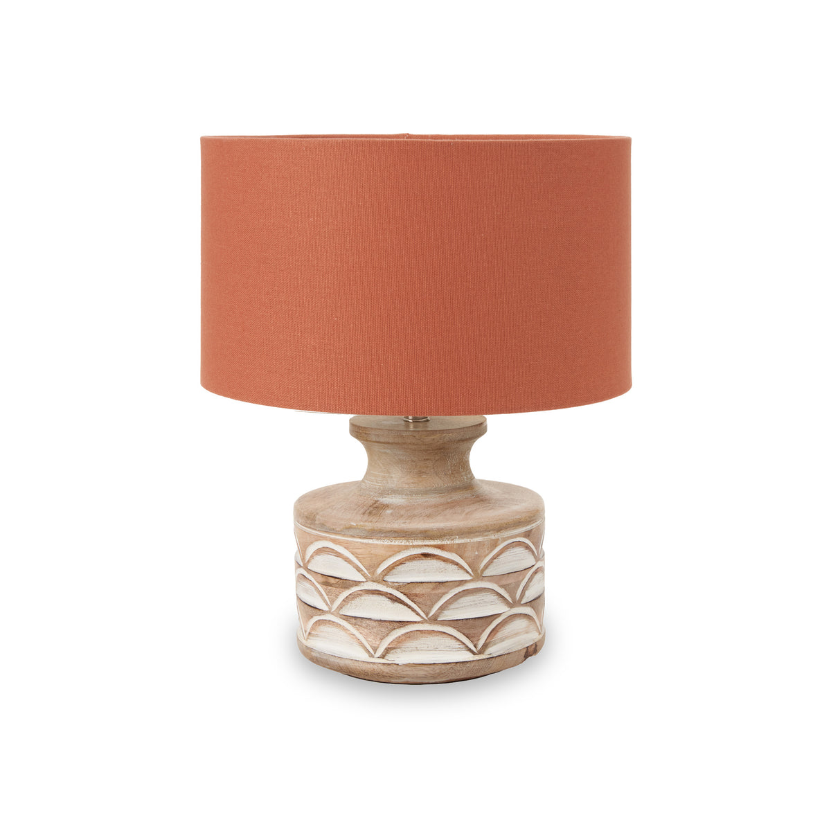 Kingsbury White Wash Carved Wood Table Lamp from Roseland Furniture