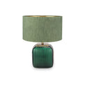 Anais Green Cold Cut Glass Square Table Lamp