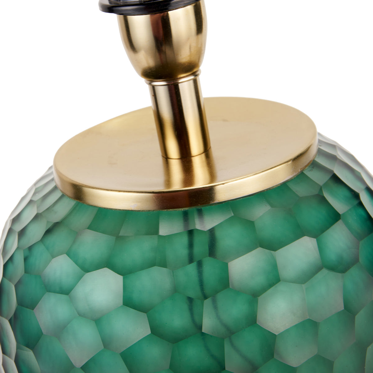 Camila Green Cold Cut Textured Glass Table Lamp