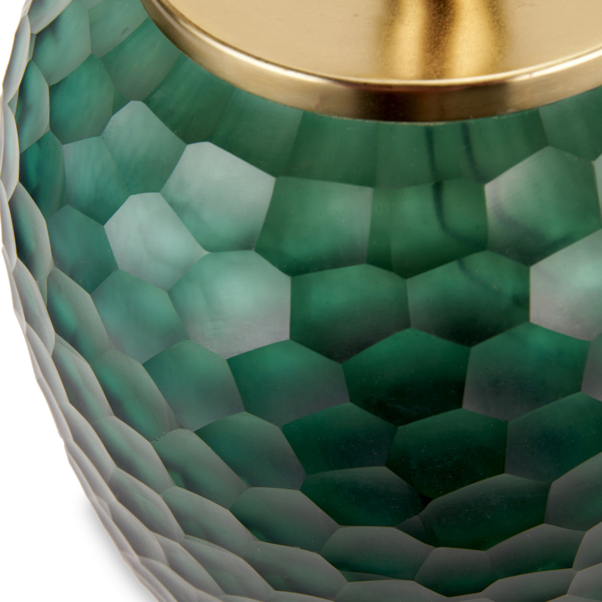 Camila Green Cold Cut Textured Glass Table Lamp