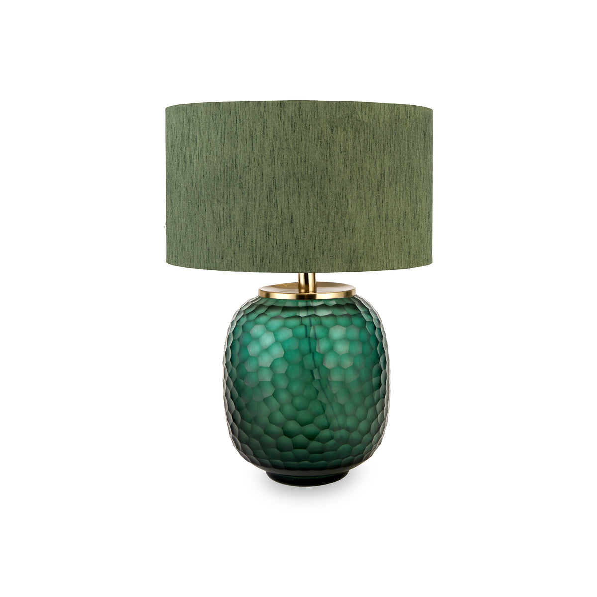 Camila Green Cold Cut Textured Glass Table Lamp