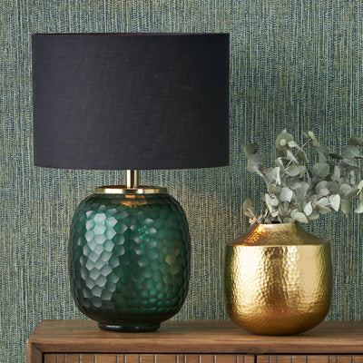 Camila Green Cold Cut Textured Glass Table Lamp