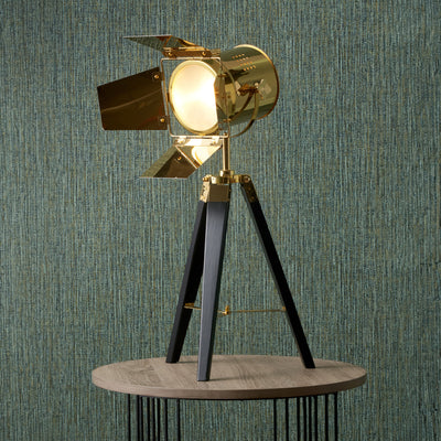 Hereford Gold and Black Tripod Film Table Lamp