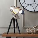 Hereford Silver and Black Tripod Table Lamp for living room or bedroom