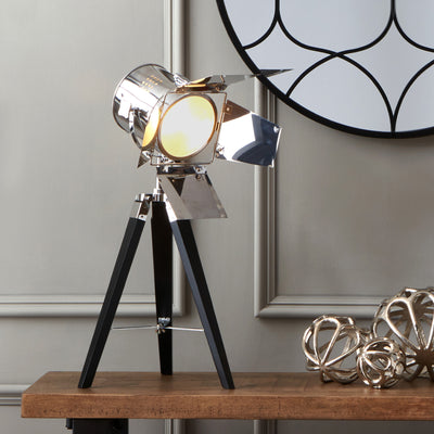 Hereford Silver and Black Tripod Table Lamp