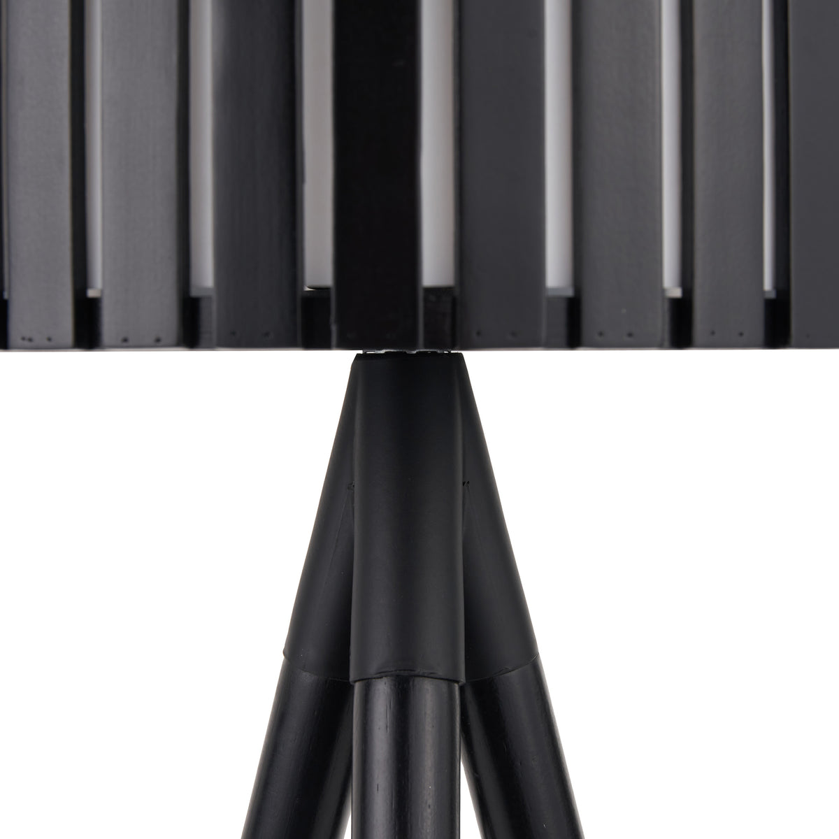 Rabanne Slatted Black Wood Tripod Table Lamp