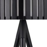 Rabanne Slatted Black Wood Tripod Table Lamp