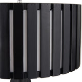 Rabanne Slatted Black Wood Tripod Table Lamp