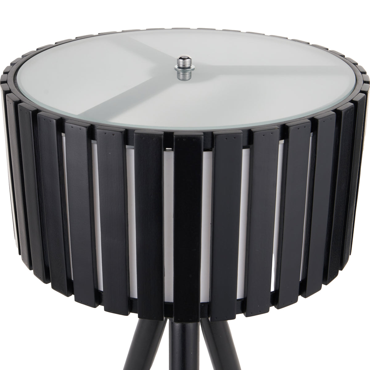 Rabanne Slatted Black Wood Tripod Table Lamp