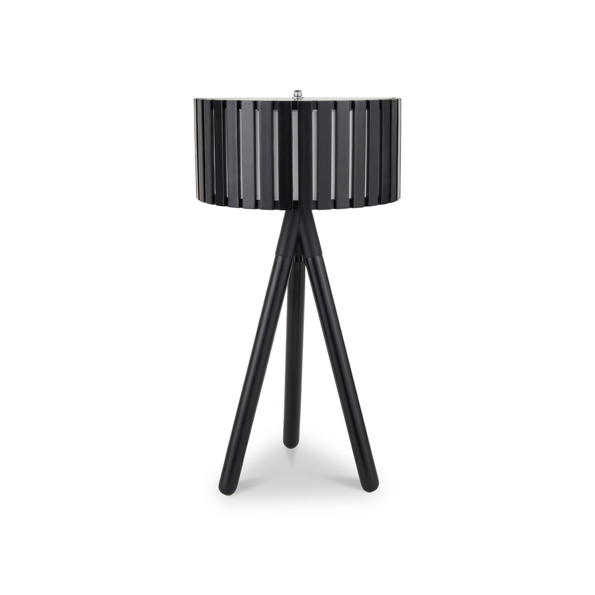 Rabanne Slatted Black Wood Tripod Table Lamp from Roseland Furniture