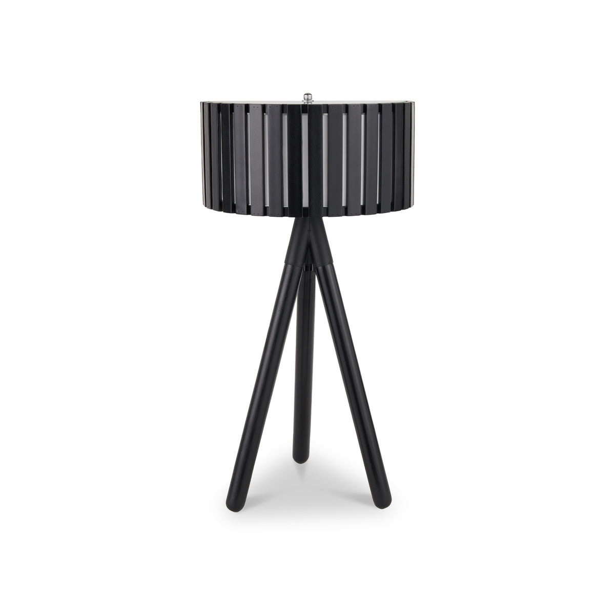 Rabanne Slatted Black Wood Tripod Table Lamp from Roseland Furniture