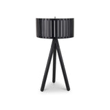 Rabanne Slatted Black Wood Tripod Table Lamp from Roseland Furniture