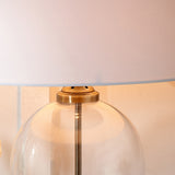 Cloche Clear Glass and Antique Brass Table Lamp