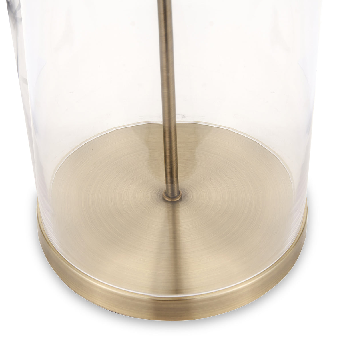Cloche Clear Glass and Antique Brass Table Lamp