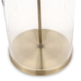 Cloche Clear Glass and Antique Brass Table Lamp