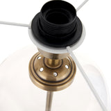 Cloche Clear Glass and Antique Brass Table Lamp