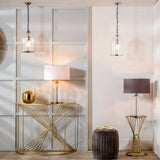 Cloche Clear Glass and Antique Brass Table Lamp