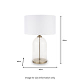 Cloche Clear Glass and Antique Brass Table Lamp