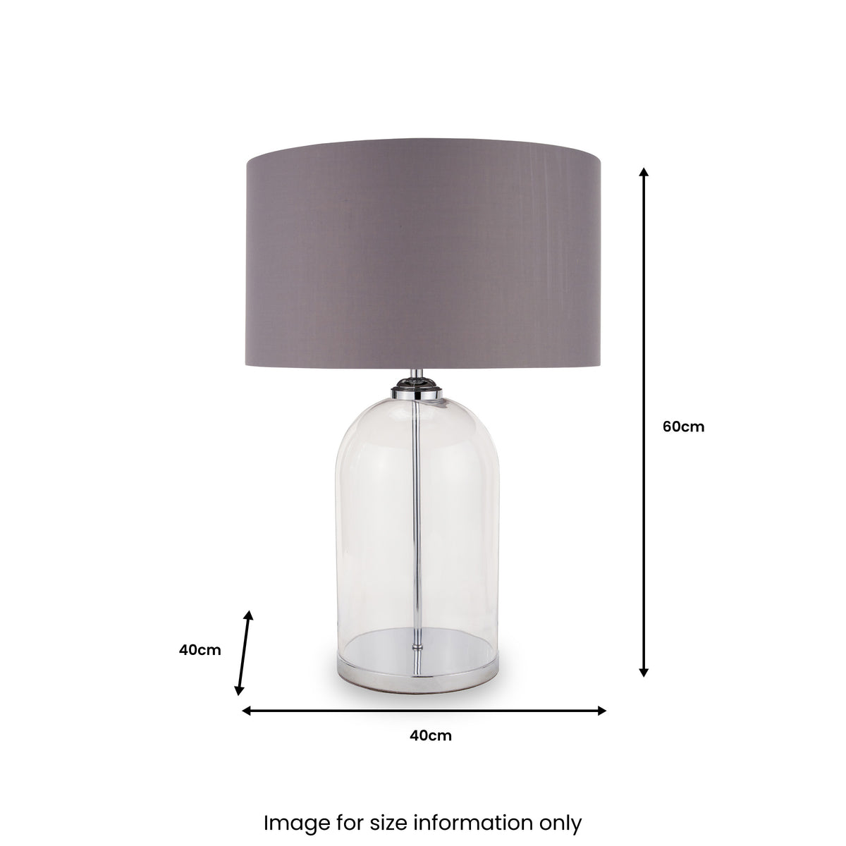 Cloche Clear Glass and Silver Table Lamp