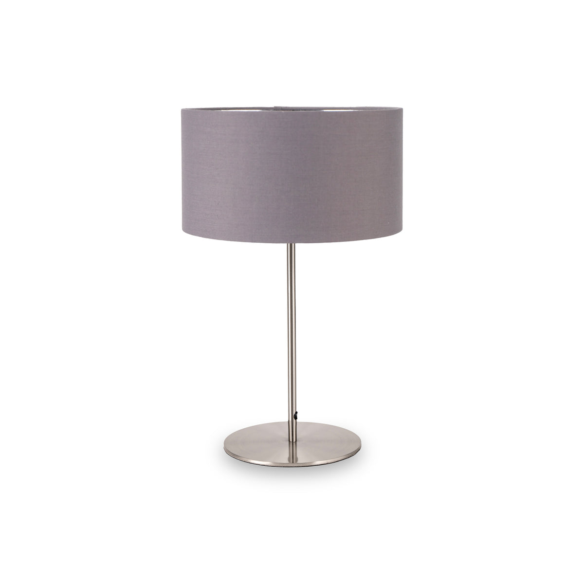 Elin Brushed Silver & Steel Grey Table Lamp from Roseland Furniture